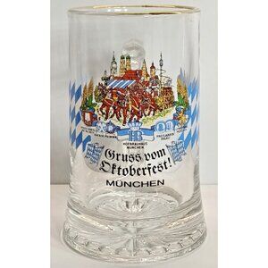 Vintage Gruss Vom Oktoberfest Glass Stein HB Paulaner Spatenbrau Lowenbrau